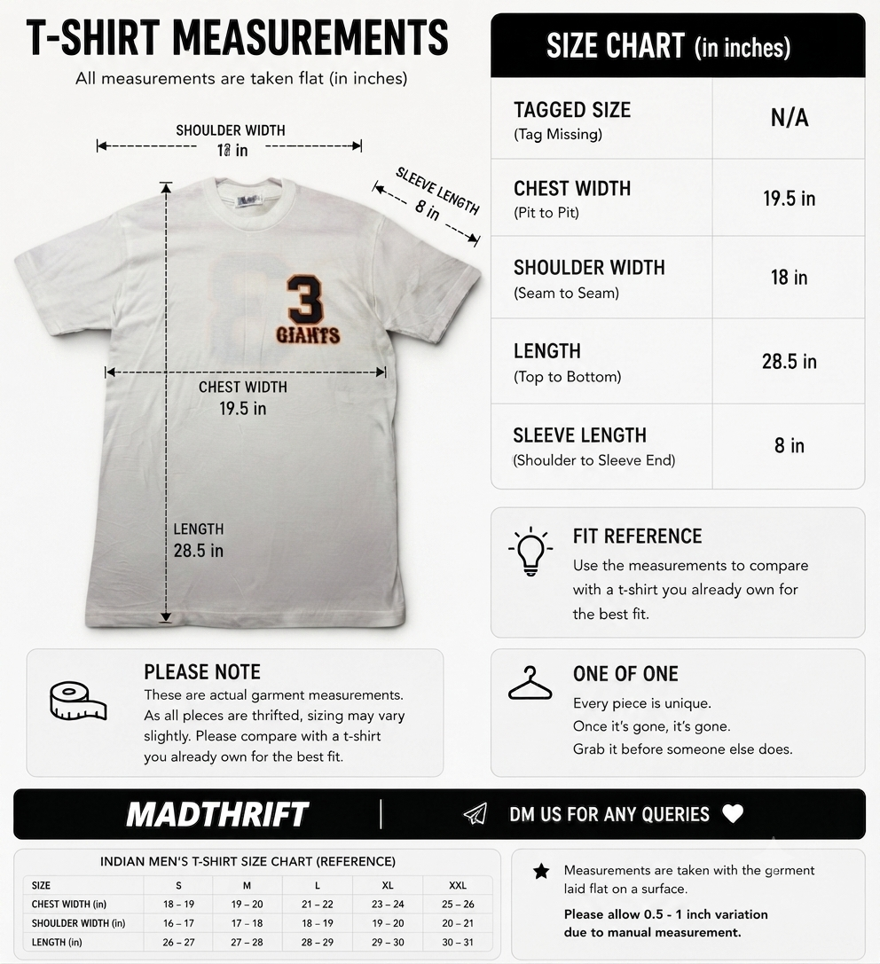 Vintage Giants Number 3 Jersey Tee