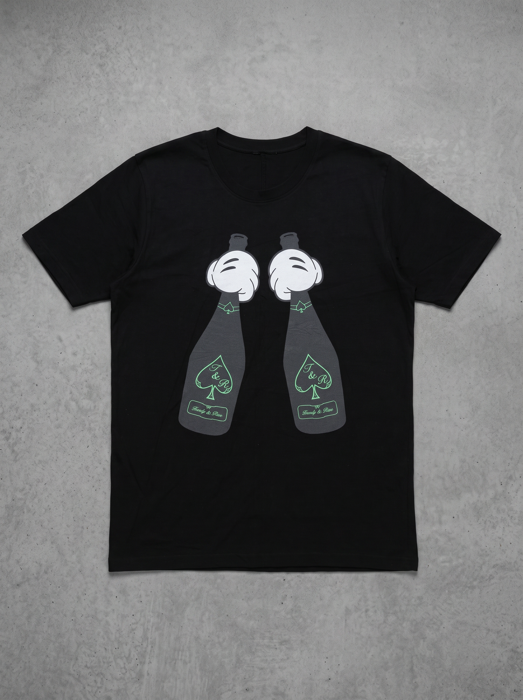 Trendy & Rare Champagne Hands Graphic Tee