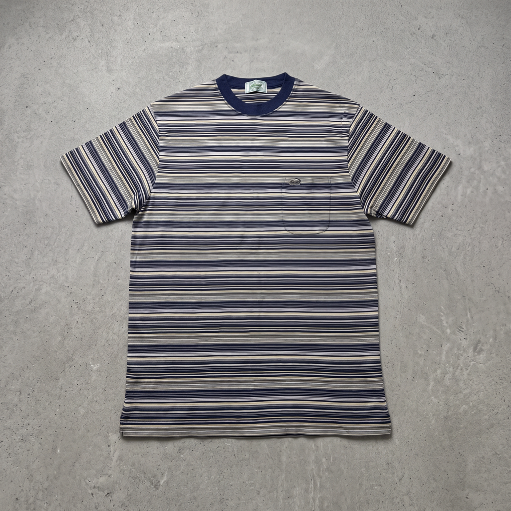 Multi-Colored Striped Pocket Tee