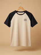 Beige and Black Raglan "Vacation" Tee