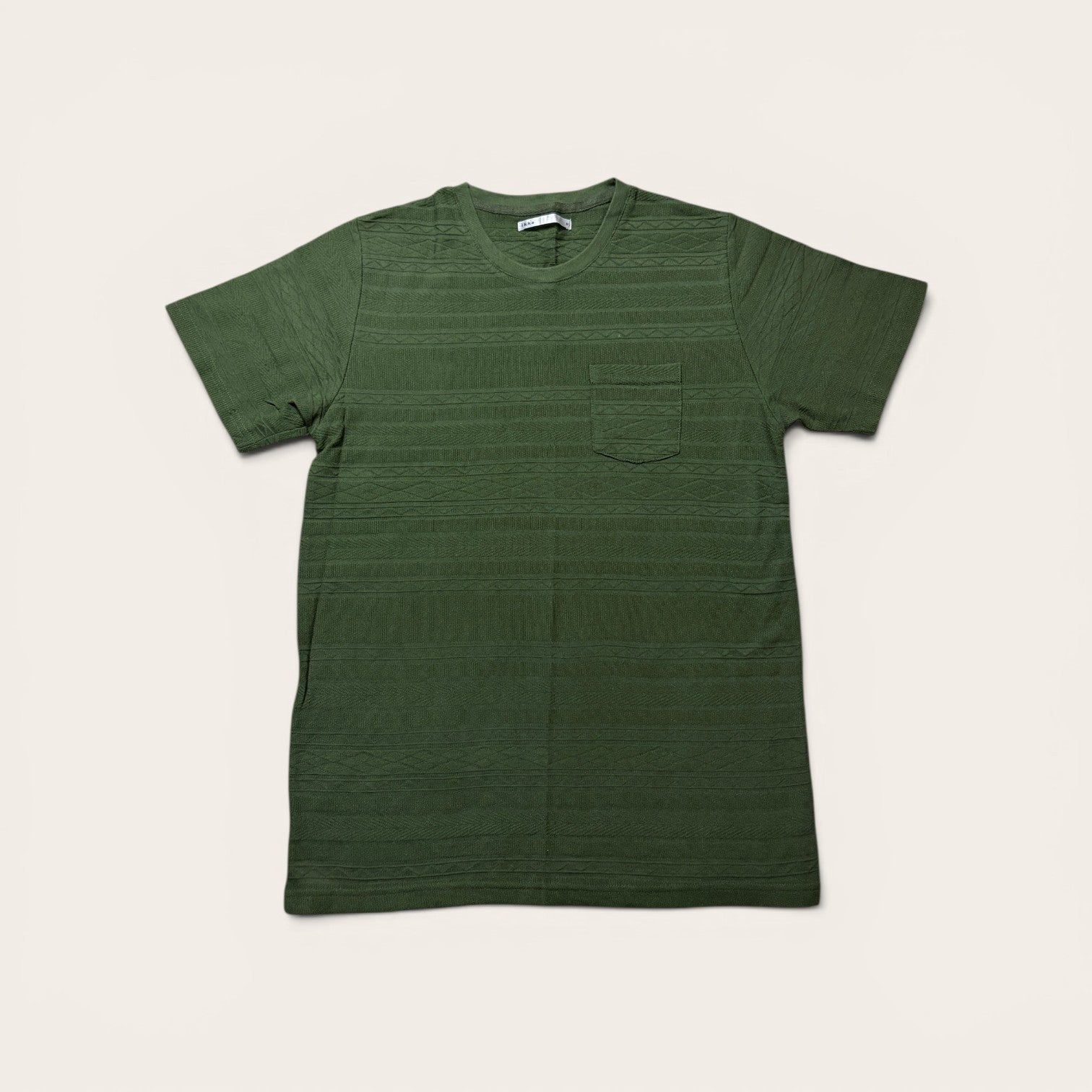 Olive Green Textured Pocket Tee