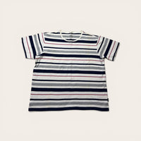 Blue and Red Striped Casual Tee