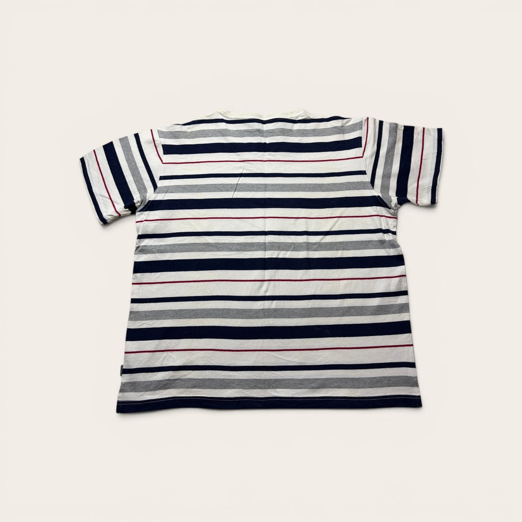 Blue and Red Striped Casual Tee
