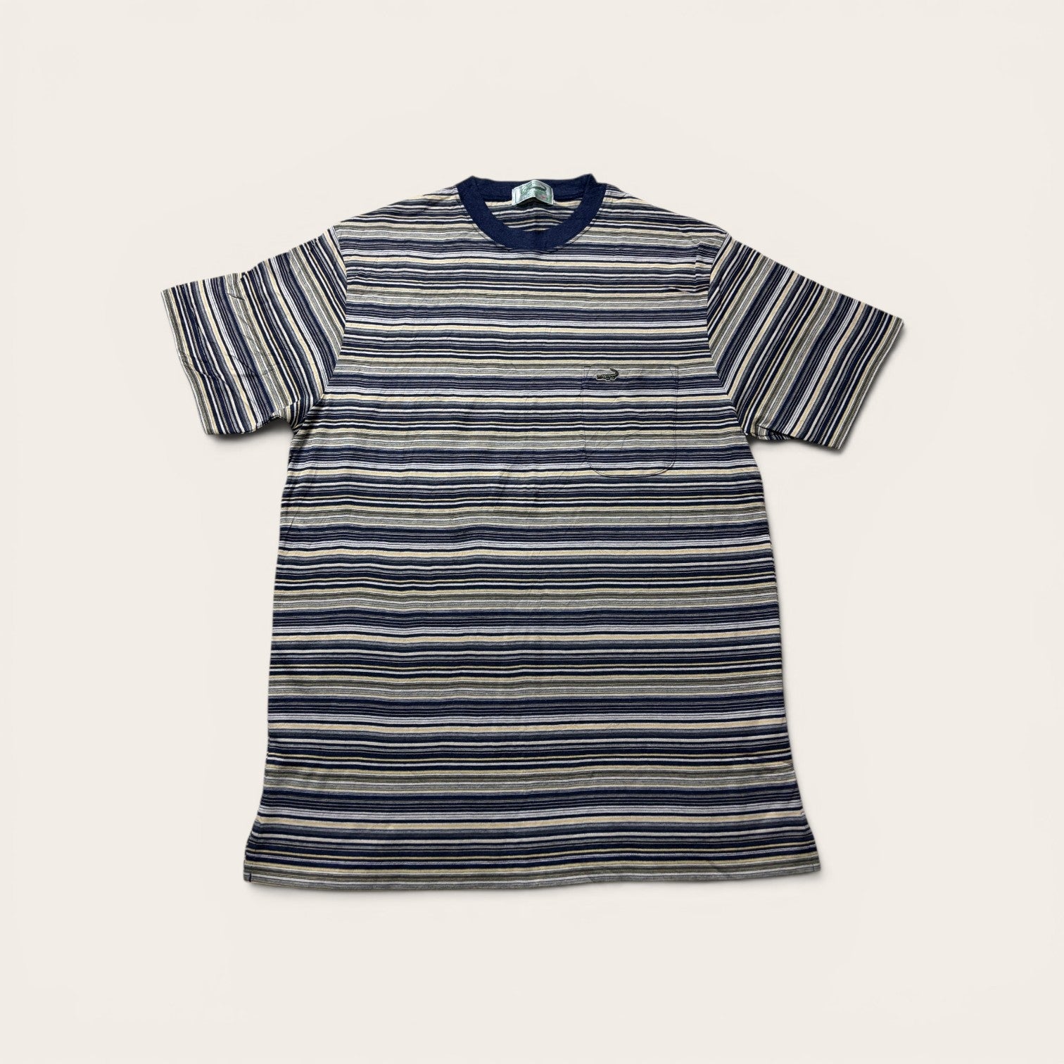 Multi-Colored Striped Pocket Tee