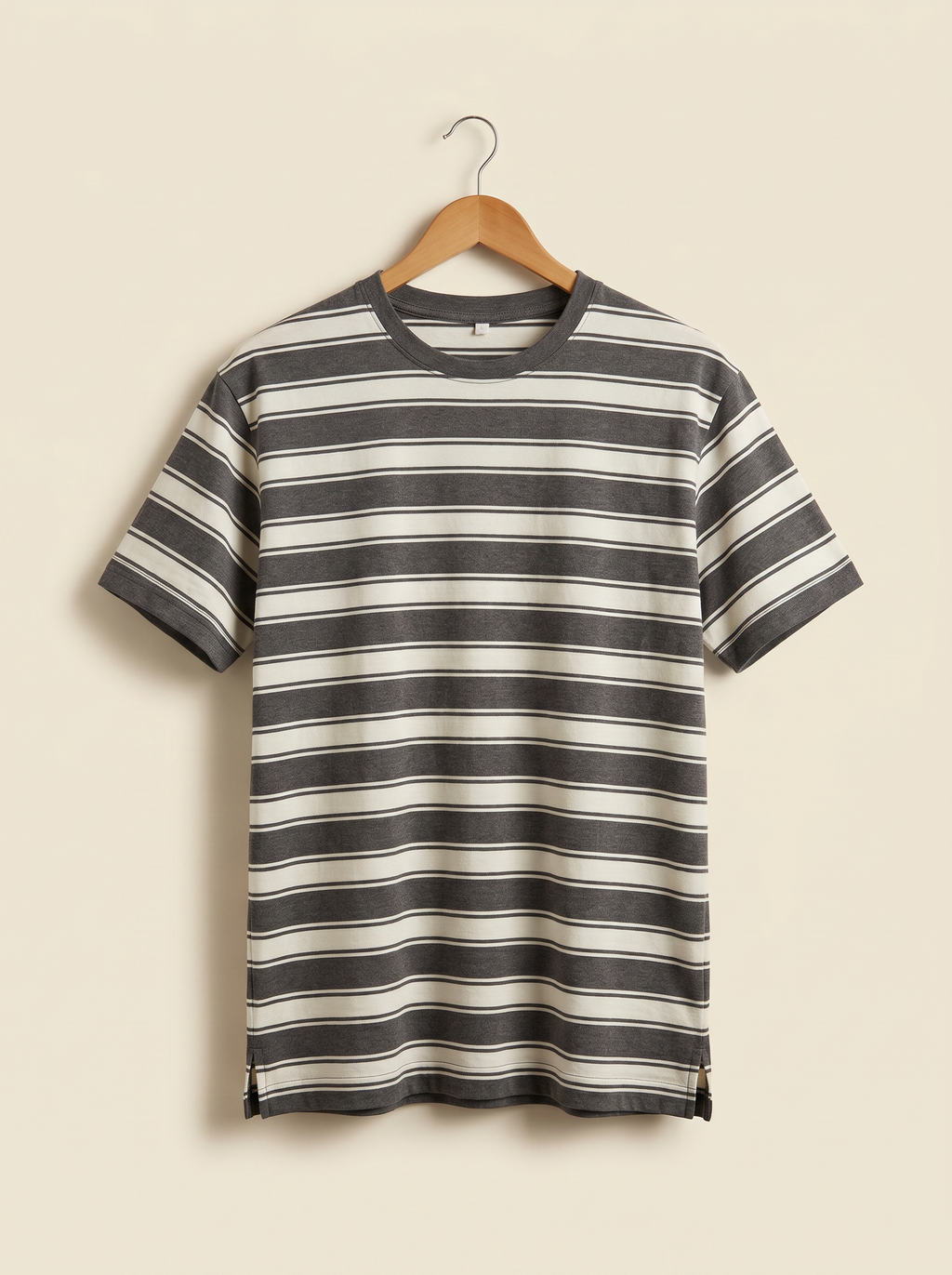 Grey and White Striped Tee