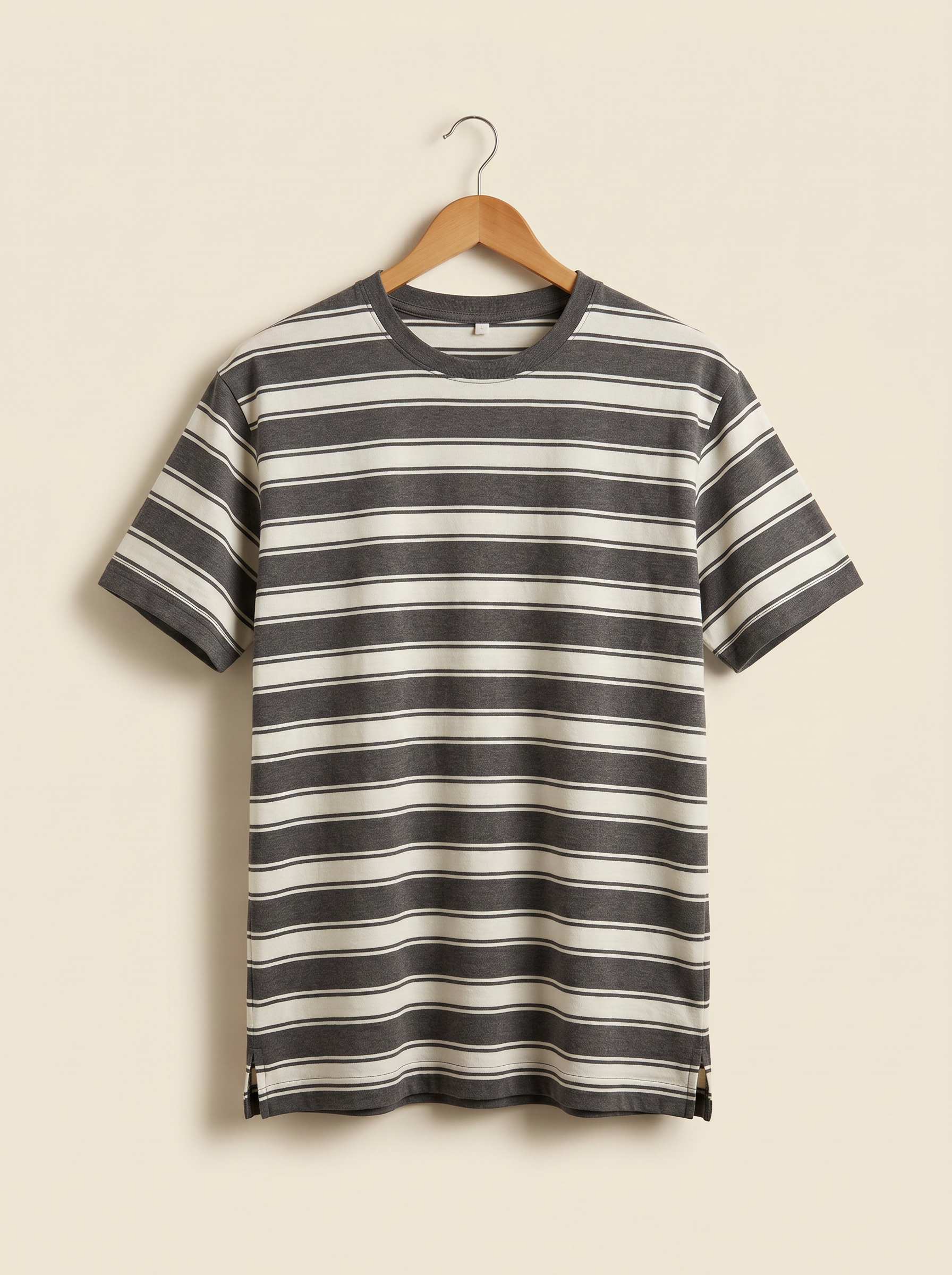 Grey and White Striped Tee