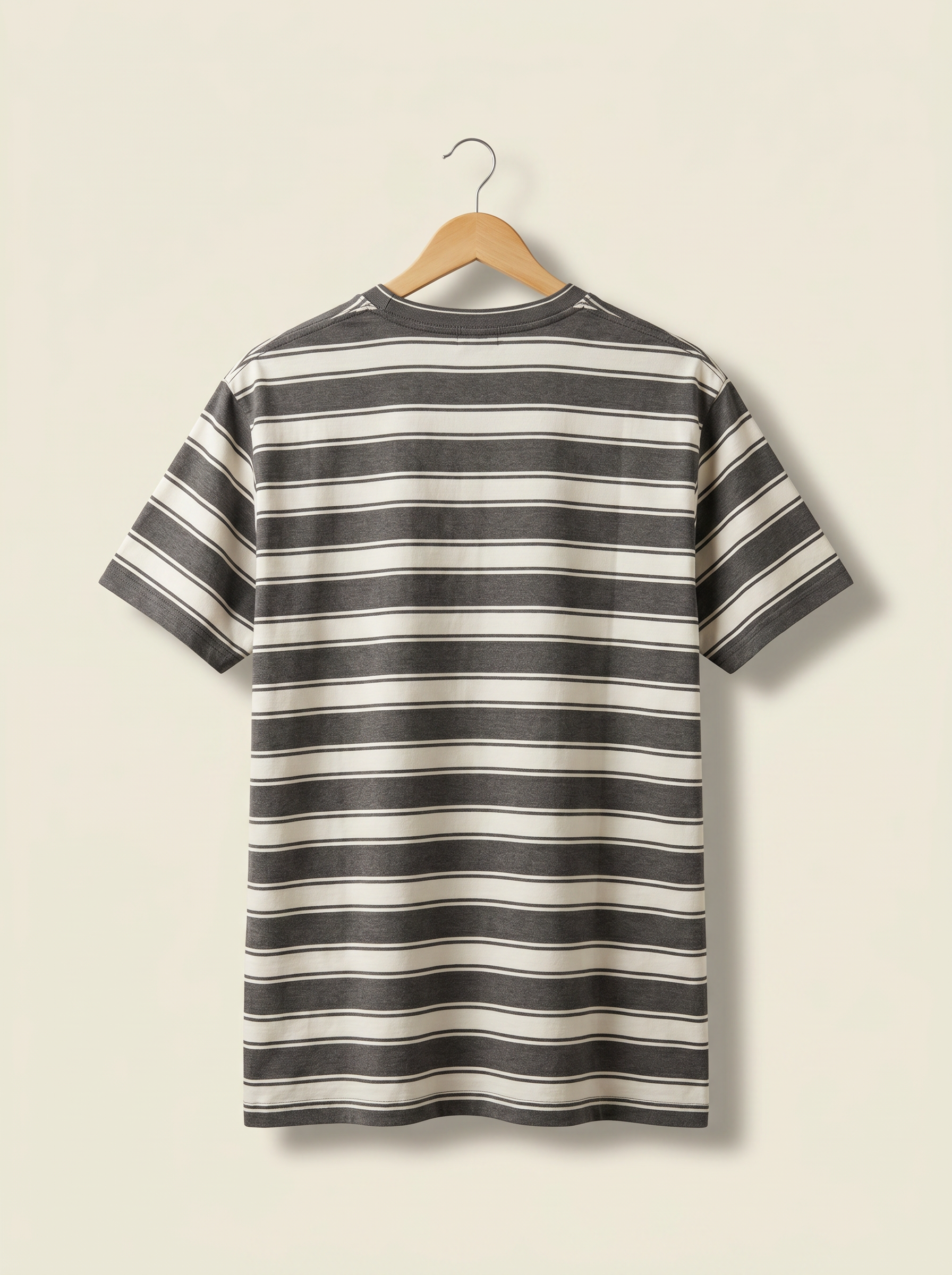 Grey and White Striped Tee