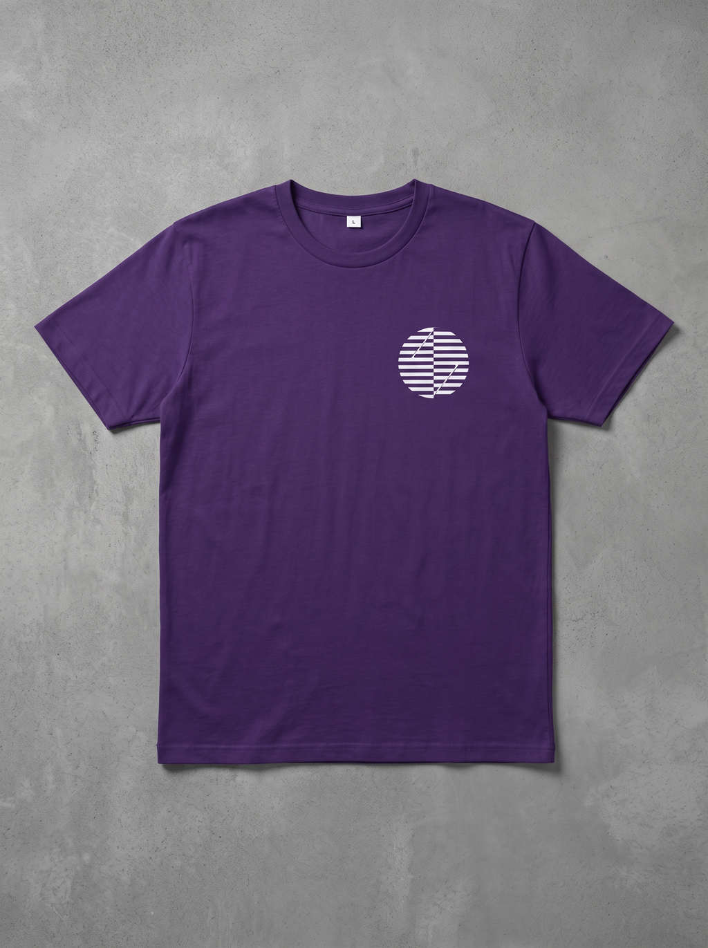 Striped Circle Logo Purple Tee