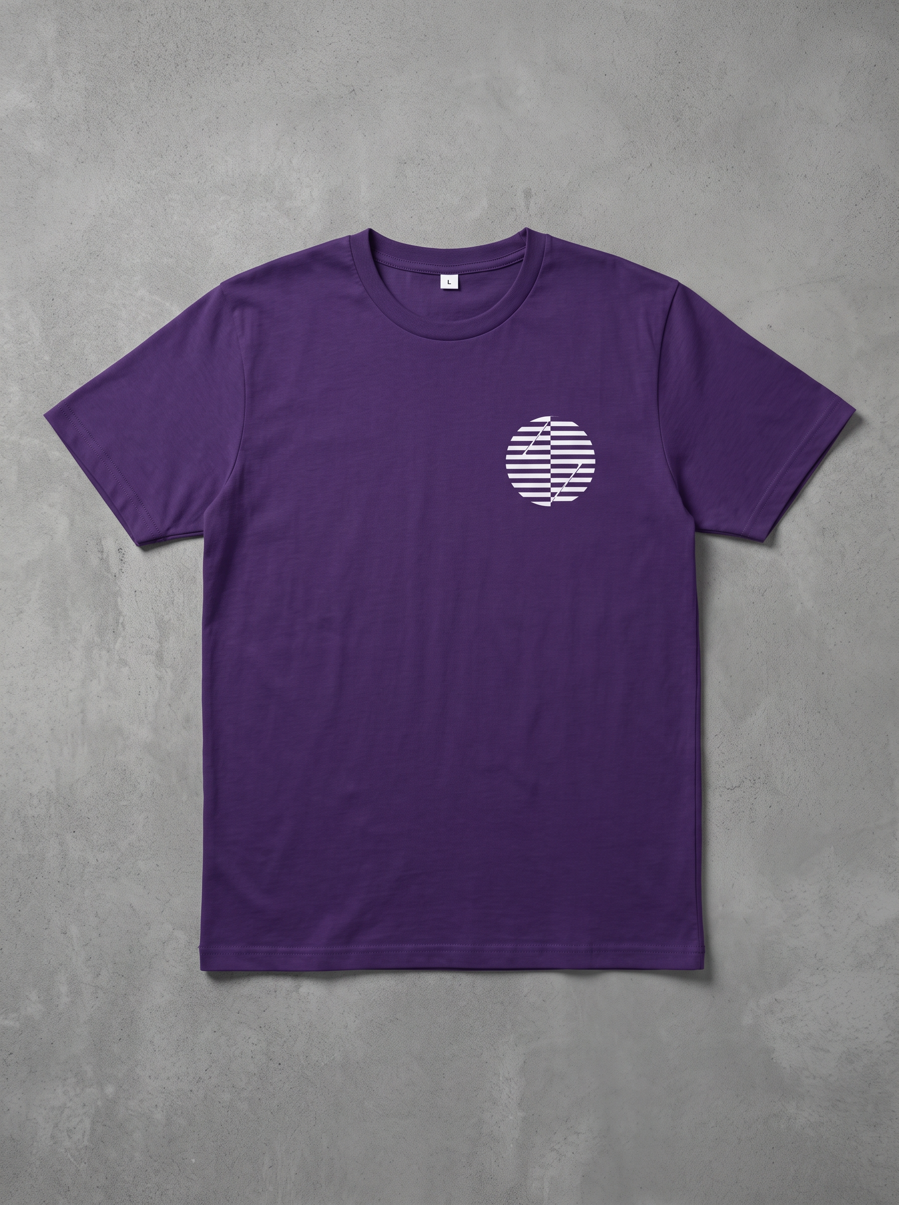 Striped Circle Logo Purple Tee