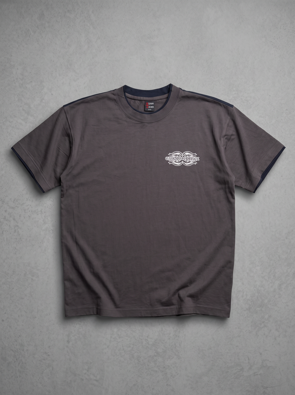Oqawa Dowa Cyber Tribal Graphic Charcoal Tee