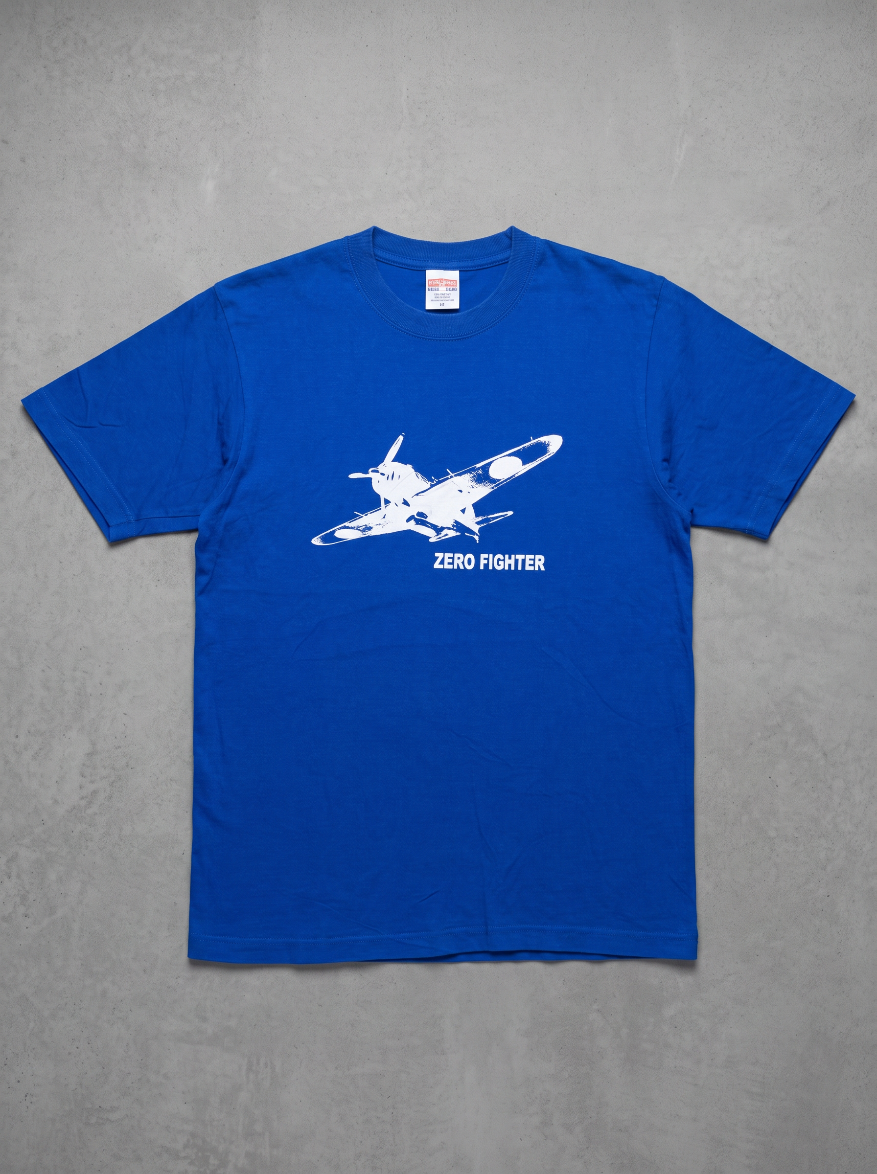 Zero Fighter Plane Graphic Blue Tee