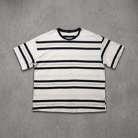 Black and White Striped Crewneck Tee