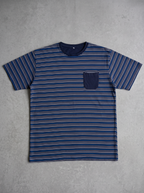 Vintage Blue Multi-Stripe Pocket Tee