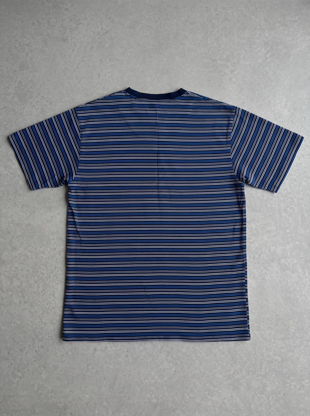 Vintage Blue Multi-Stripe Pocket Tee