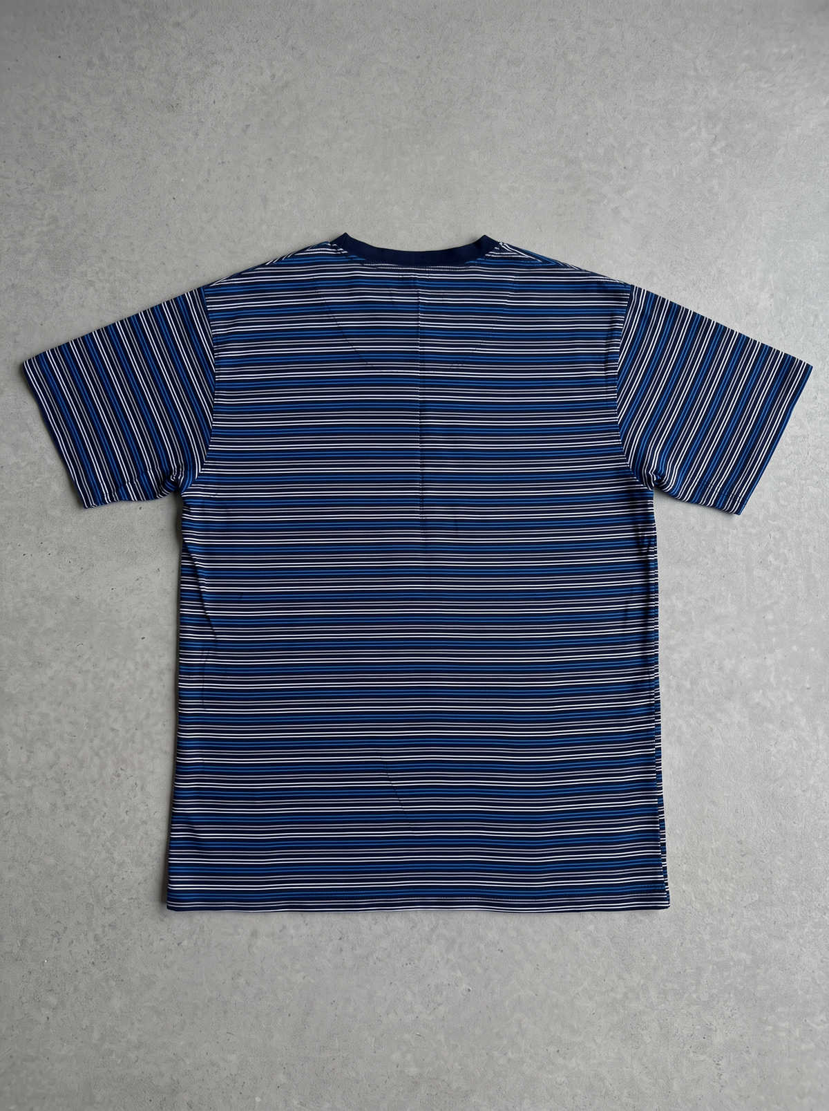 Vintage Blue Multi-Stripe Pocket Tee