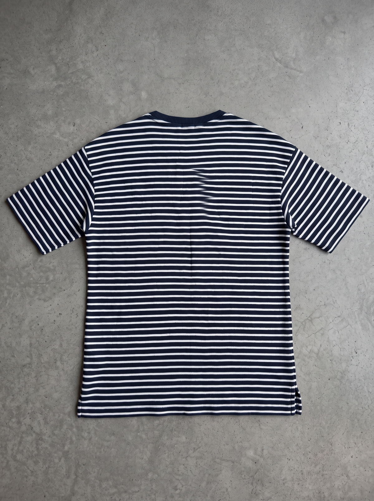 Vintage Black and White Striped Pocket Tee