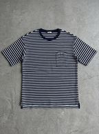 Vintage Black and White Striped Pocket Tee