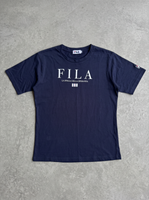 Fila Navy Serif Logo Graphic Tee