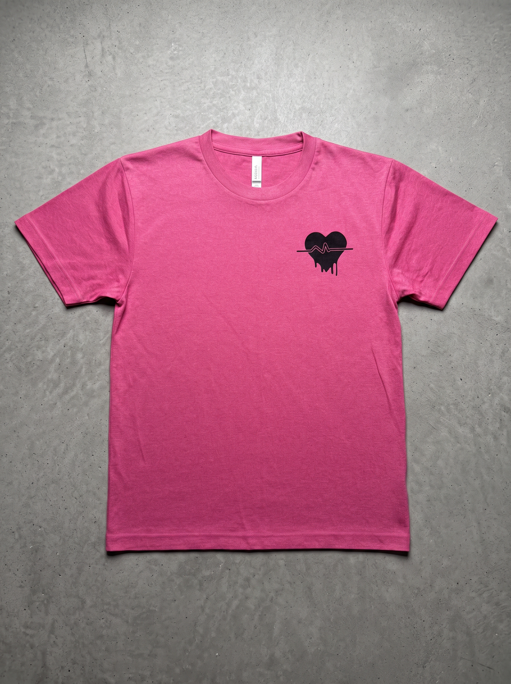 Pink Dripping Heart & EKG Graphic Tee