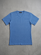 N.S.A. Blue Ribbed V-Neck Tee