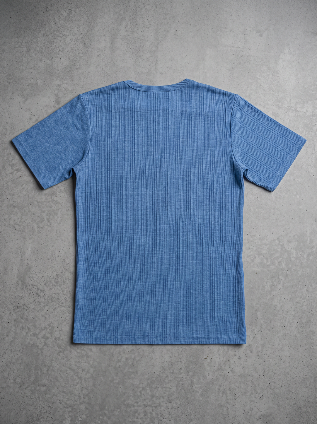 N.S.A. Blue Ribbed V-Neck Tee