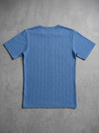 N.S.A. Blue Ribbed V-Neck Tee
