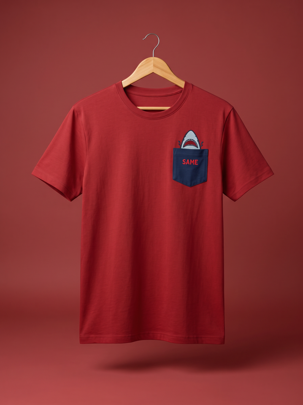 Red Shark Pocket Tee