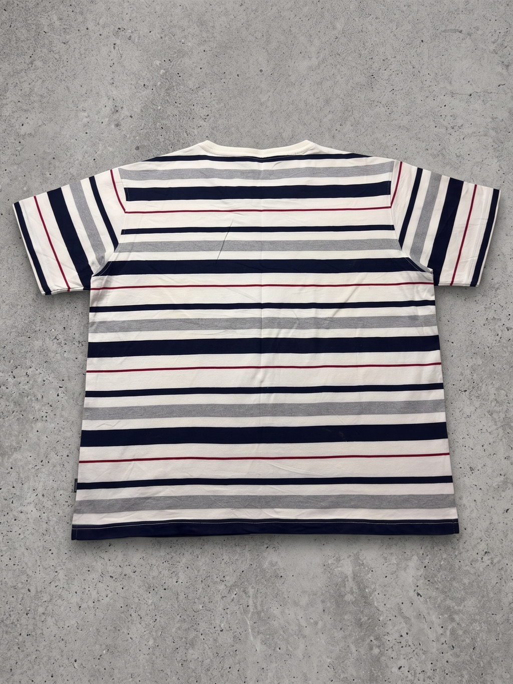 Blue and Red Striped Casual Tee