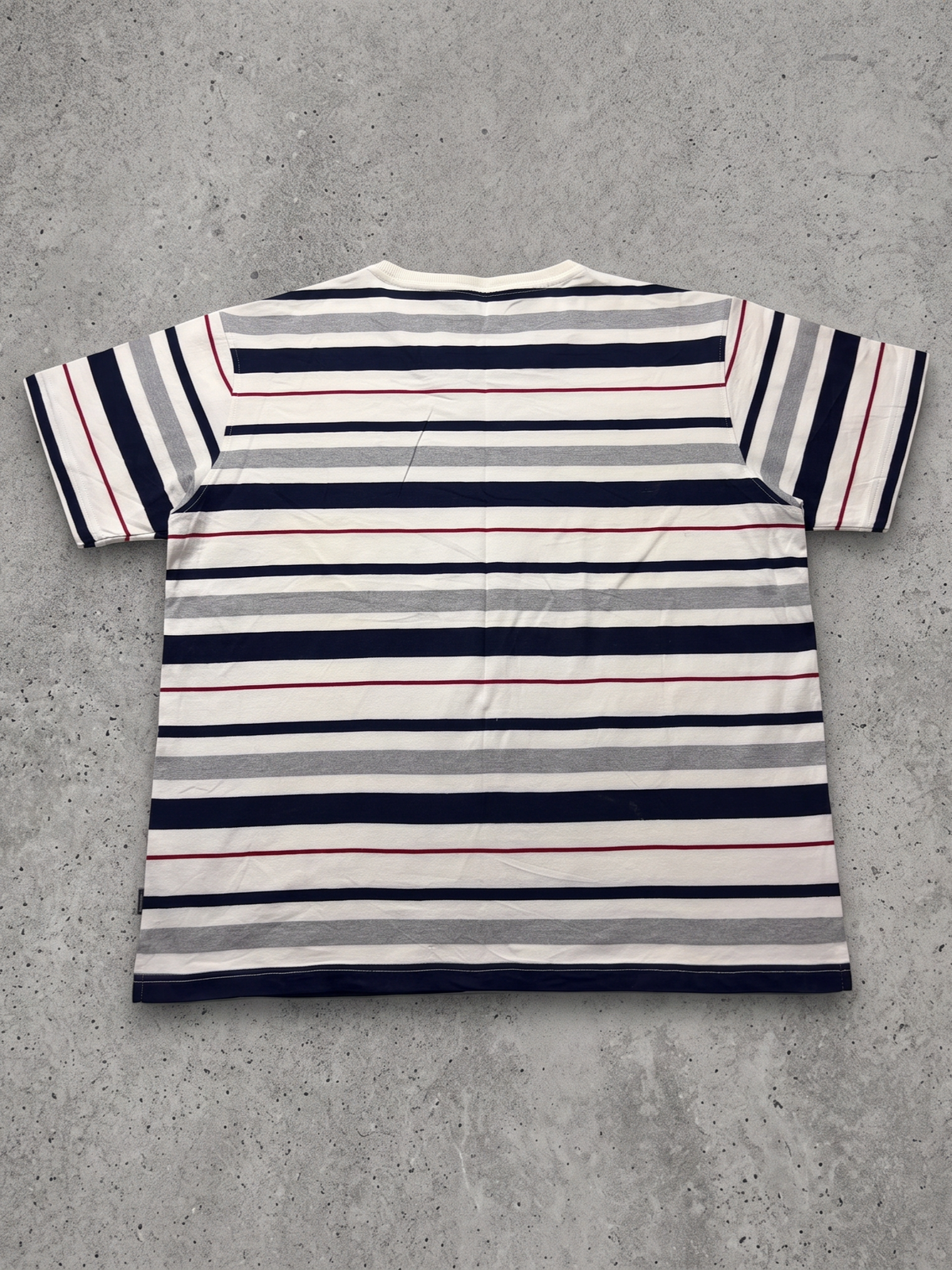 Blue and Red Striped Casual Tee