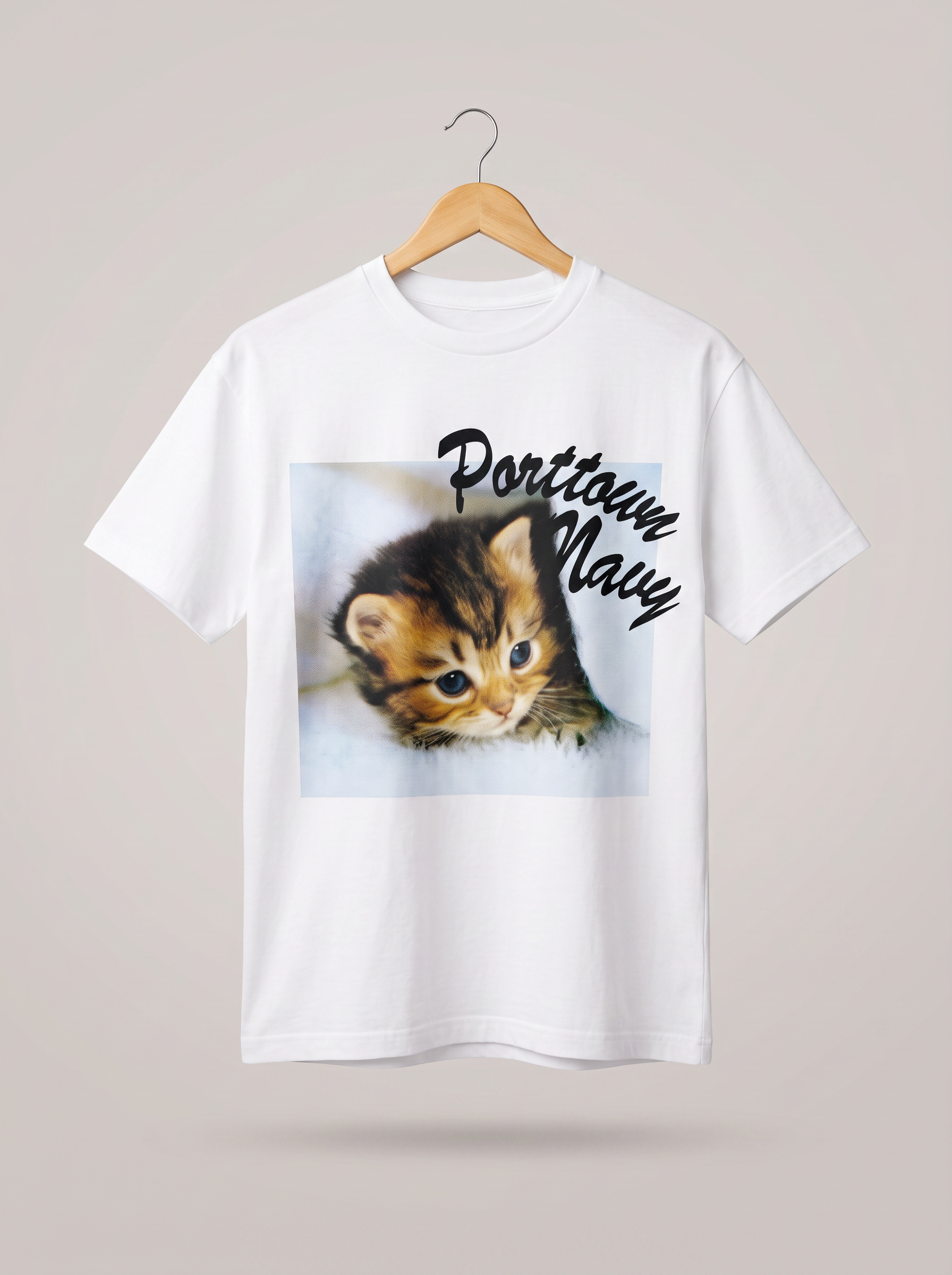 Porttown Navy Kitten Graphic Tee
