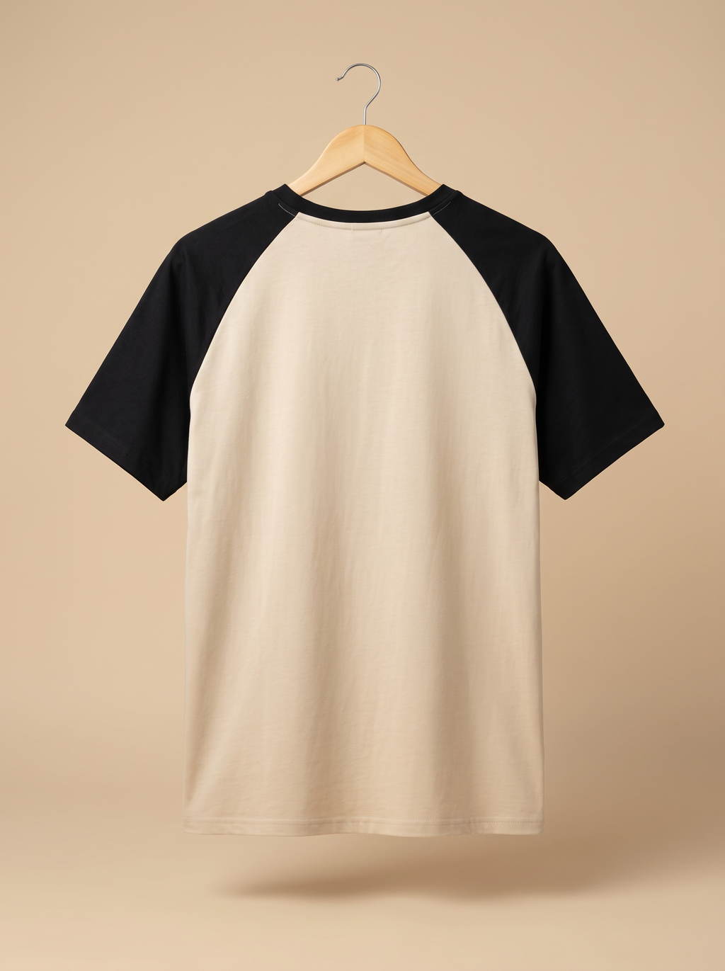 Beige and Black Raglan "Vacation" Tee
